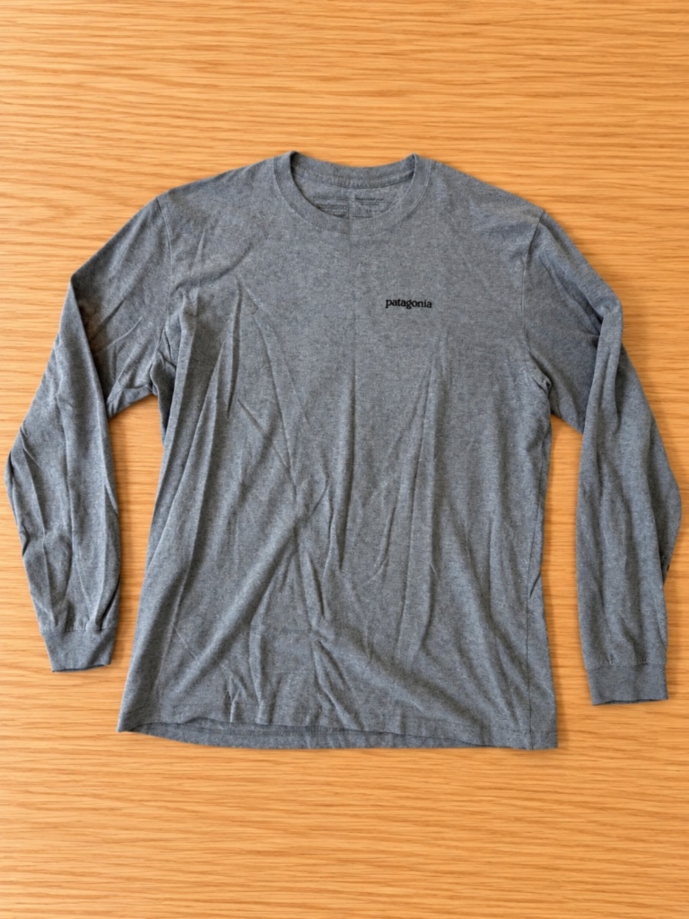 Patagonia Long Sleeve Crewneck T-Shirt Heather Gray - Large